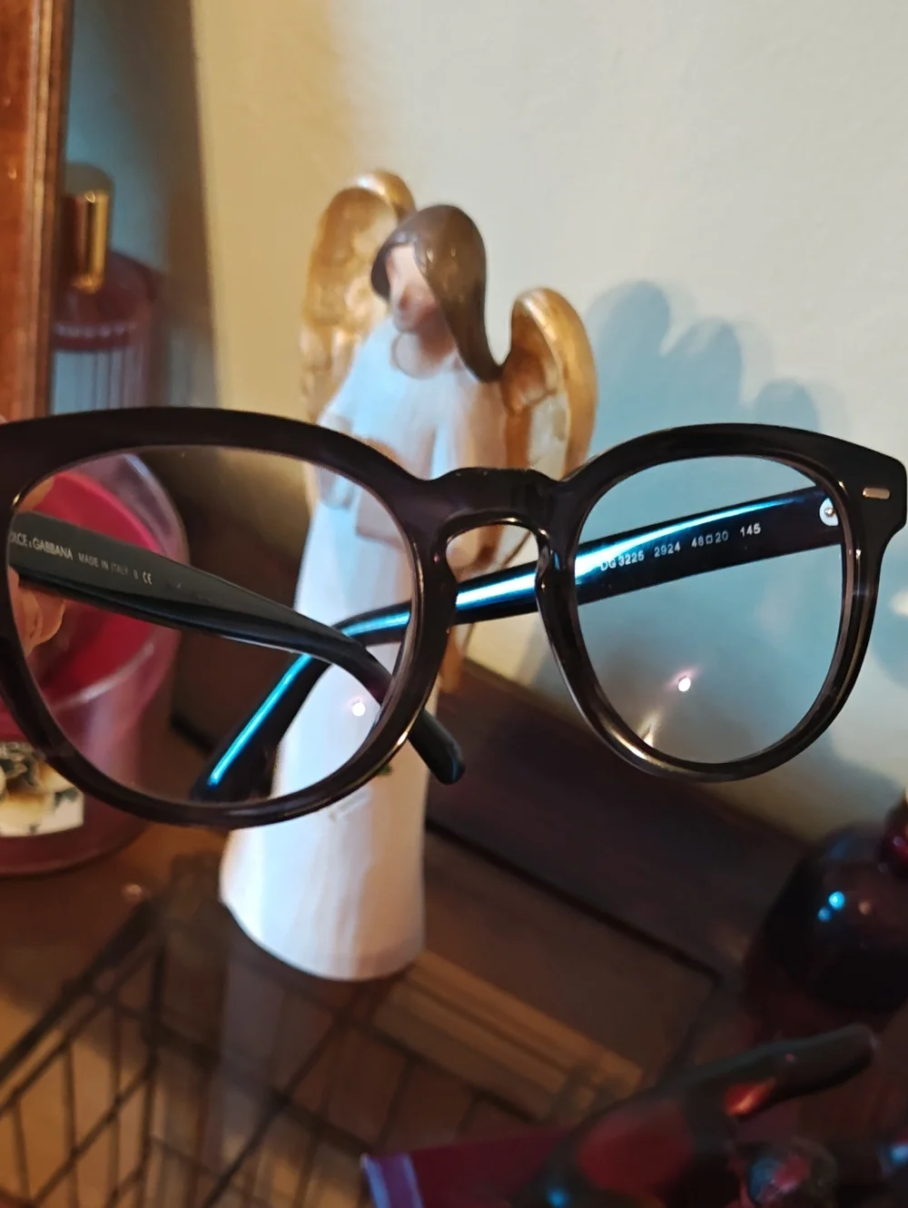 Dolce & Gabbana Black Frame Sunglasses with Brown Gradient Lenses